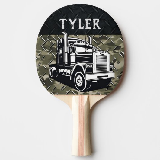 輸送クールトラック名設備迷彩柄 卓球ラケット (正面)