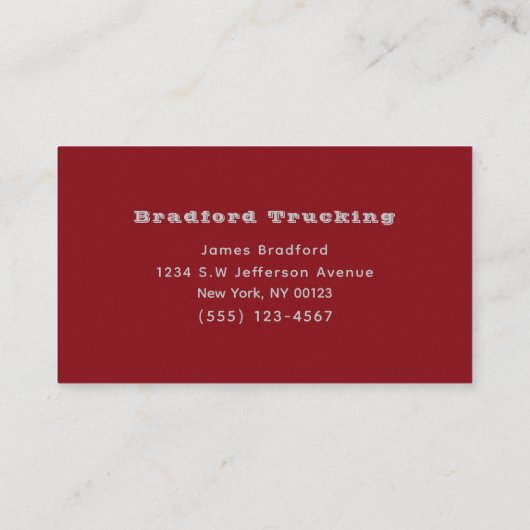 輸送セミトラック輸送用金属 名刺 (裏面)