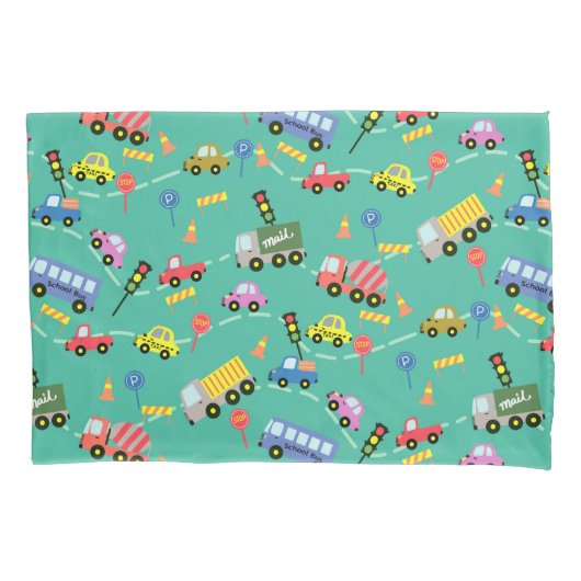 輸送ターコイズ 枕カバー (正面)