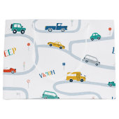 輸送テーマ誕生日包装紙大 ラージペーパーバッグ (正面)