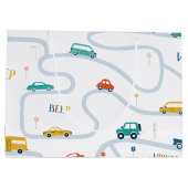 輸送テーマ誕生日包装紙大 ラージペーパーバッグ (裏面)