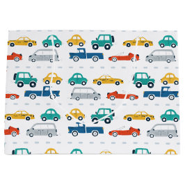 輸送テーマ誕生日包装紙 ラージペーパーバッグ