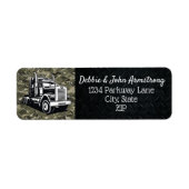 輸送トラック貨物迷彩柄ロゴ差出人住所 ラベル (正面)