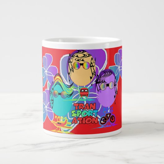 輸送フローラおもしろいキャラクター ジャンボコーヒーマグカップ (正面)