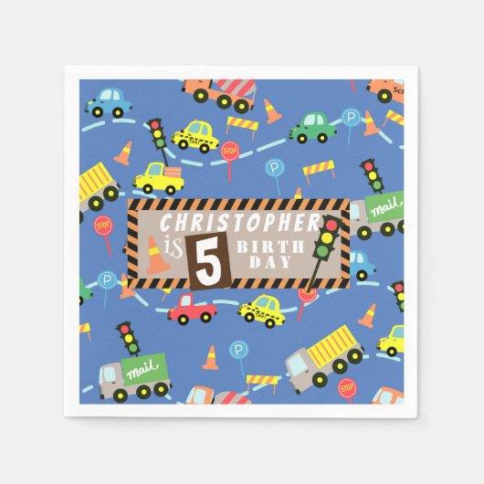 輸送ブルー スタンダードカクテルナプキン (正面)