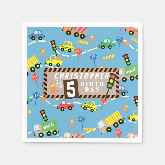 輸送ブルー スタンダードカクテルナプキン (正面)