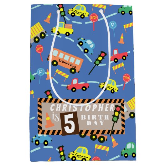 輸送ブルー ミディアムペーパーバッグ (正面)