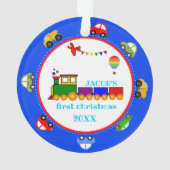 輸送ベビーカラフル初めてのクリスマスオルナム オーナメント (裏面)