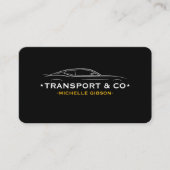 輸送ミニマル車タクシー運転手イエローブラック 名刺 (正面)
