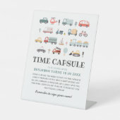 輸送モダン誕生日時間カプセル標識 台座サイン (正面)