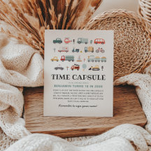 輸送モダン誕生日時間カプセル標識