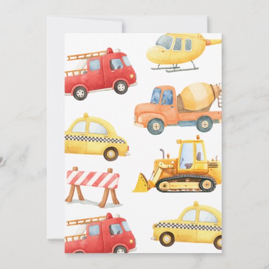 輸送子供の誕生日 招待状 (裏面)