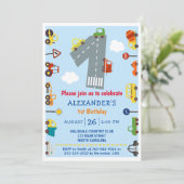 輸送所1歳の誕生日パーティの招待状 招待状 (スタンド正面)