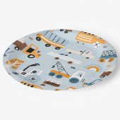 輸送手描き玩具車誕生日 ペーパープレート (アングル)