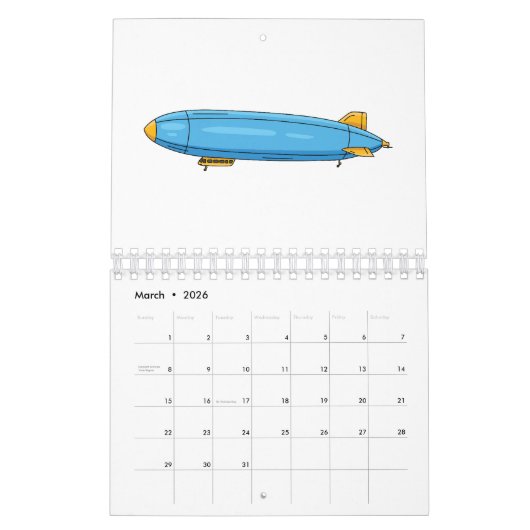 輸送漫画のイラストレーション カレンダー (3月 2026)