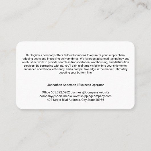 輸送物流車 名刺 (裏面)