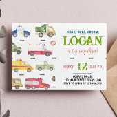 輸送用トラックの誕生日パーティーへの招待 招待状