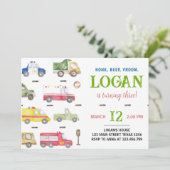 輸送用トラックの誕生日パーティーへの招待 招待状 (スタンド正面)