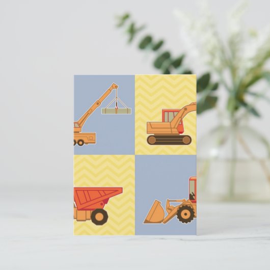 輸送用重量機器 – プレーンとシェブロン ポストカード (スタンド正面)