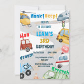 輸送用飛行機ヘリコプタバス誕生日 招待状 (正面)