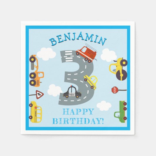 輸送第3期バースデーパーティーナプキンス スタンダードカクテルナプキン (正面)