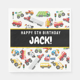 輸送誕生日ナプキンスビークル スタンダードランチョンナプキン