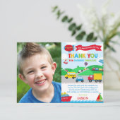 輸送誕生日パーティフォトサンキューカード 招待状 (スタンド正面)