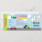 輸送誕生日招待状車飛行機トラック 招待状 (正面)