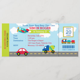 輸送誕生日招待状車飛行機トラック 招待状