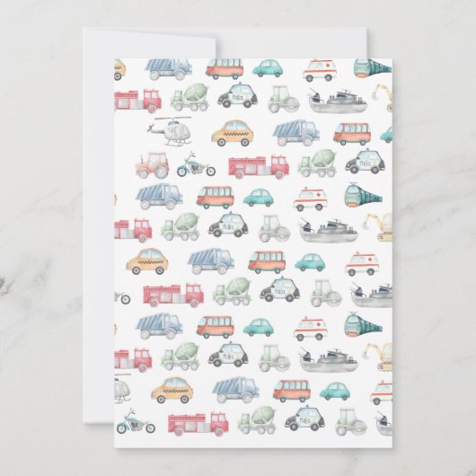 輸送誕生日招待状 招待状 (裏面)