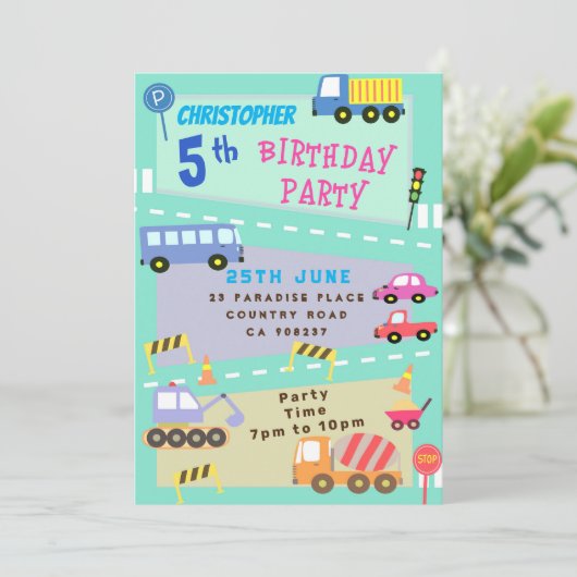 輸送誕生日招待状 招待状 (スタンド正面)