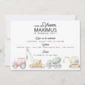 輸送誕生日、カー誕生日、トラクタパーティー 案内状 (正面)