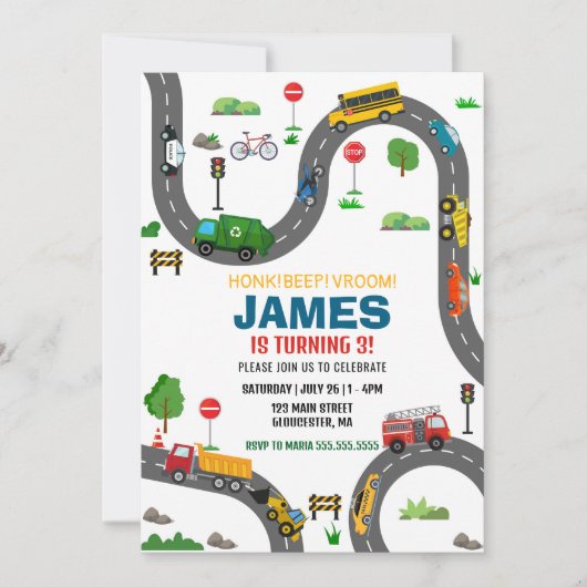 輸送誕生日 招待状 (正面)