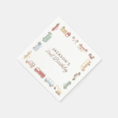 輸送車とトラック少年の誕生日パーティー スタンダードカクテルナプキン (角)