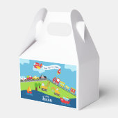 輸送車の男の子の誕生日のお願いボックス。 フェイバーボックス (正面サイド)