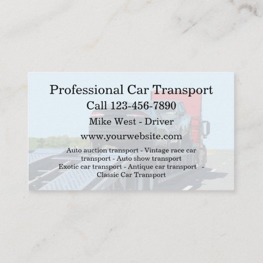 輸送車の自動車運送会社 名刺 (裏面)