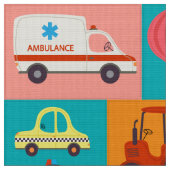 輸送車カラフル型 ファブリック (クローズアップ)