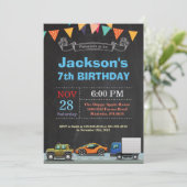 輸送車トラック誕生日招待状 招待状 (スタンド正面)