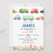 輸送車両の誕生日 招待状 (正面)