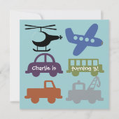 輸送車両カスタム誕生日招待状 招待状 (正面)