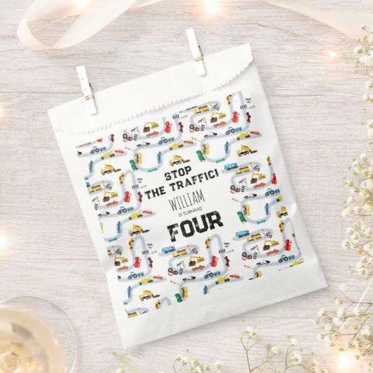 輸送車両交通ストップ誕生日 フェイバーバッグ (クリップ留めされた状態)