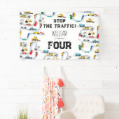 輸送車両交通ストップ誕生日 横断幕 (インサイチュ)