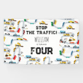 輸送車両交通ストップ誕生日 横断幕 (横)