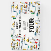 輸送車両交通ストップ誕生日 横断幕 (縦)