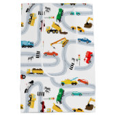 輸送車両車とトラック道路交通 ミディアムペーパーバッグ (裏面)