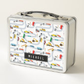 輸送車両車とトラック道路交通 メタルランチボックス (裏面)