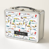 輸送車両車とトラック道路交通 メタルランチボックス (正面)