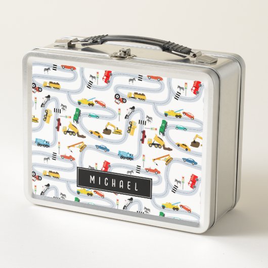 輸送車両車とトラック道路交通 メタルランチボックス (正面)
