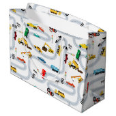 輸送車両車とトラック道路交通 ラージペーパーバッグ (裏面アングル)