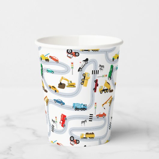 輸送車両車とトラック道路交通 紙コップ (左)